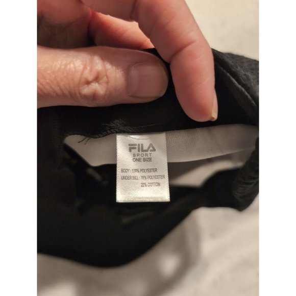 Fila Sport Mesh Solid Runner Tennis Cap One Size Black Multi Panel - Picture 6 of 6